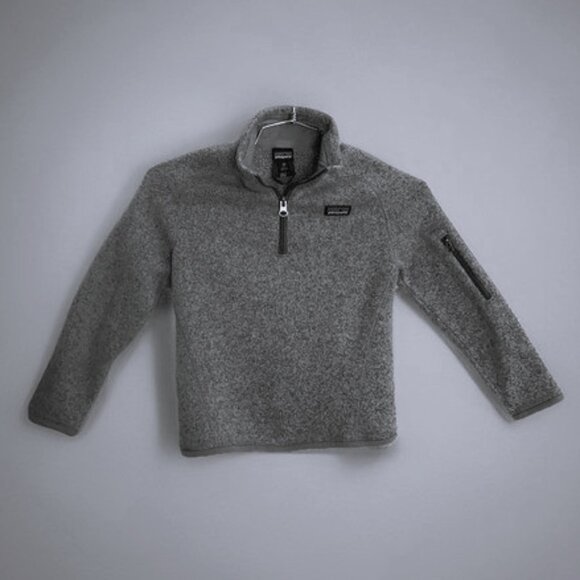 Patagonia Kids Light Grey flecked 1/4 zip Pullover Size XS - Picture 1 of 16